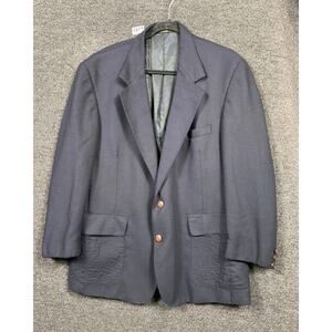 Orvis Wool Tweed Blazer Sport Coat Men's Size 46R Navy 2 Buttons Closure